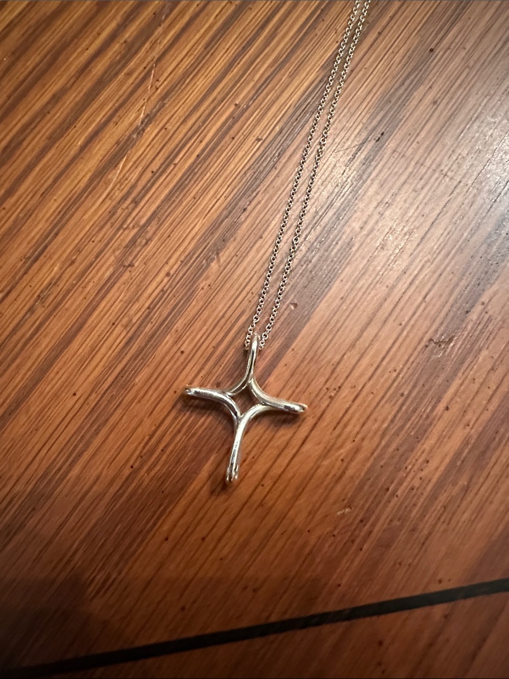 Tiffany and Co Sterling Silver Cross Pendant Necklace - Silver - Picture 5 of 7